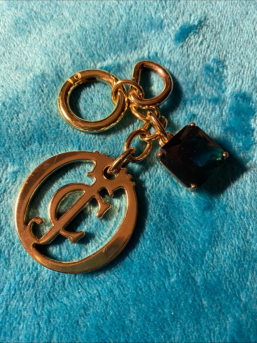 V! Gold Juicy Couture Bag Charm Keychain